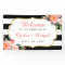 Wedding Watercolor Floral Black White Stripes