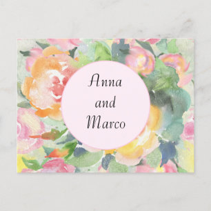 Wedding watercolor floral card