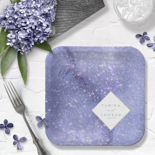 Wedding Watercolor Names Peri ID954 Paper Plate