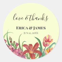 Wedding Watercolor Warm Gladioli Tulips Lily Favou