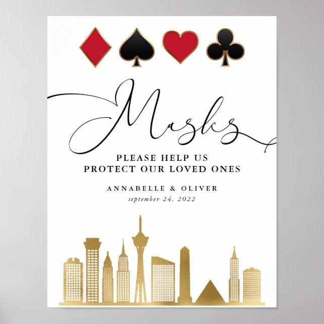 Wedding Wear A Mask Las Vegas Destination Poster (Front)
