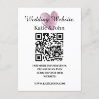 Wedding Website Add Name Text QR Code Minimalist  