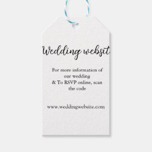 Wedding website add q r code couple name details gift tags