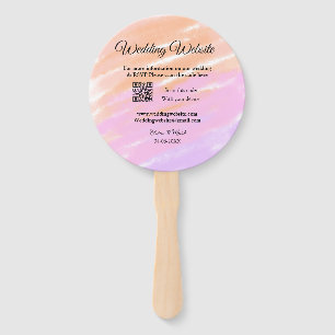 Wedding website add Q R code scan add name date ye Hand Fan