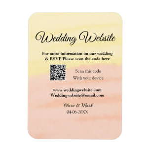 Wedding website add Q R code scan add name date ye Magnet