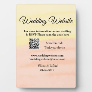 Wedding website add Q R code scan add name date ye Plaque