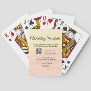 Wedding website add Q R code scan add name date ye Playing Cards