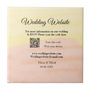 Wedding website add Q R code scan add name date ye Tile