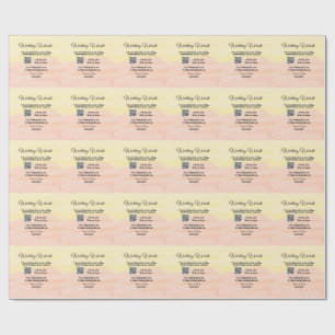 Wedding website add Q R code scan add name date ye Wrapping Paper