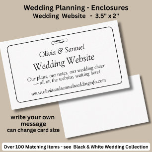 Wedding Website - Black White Infinity Scroll, Enclosure Card