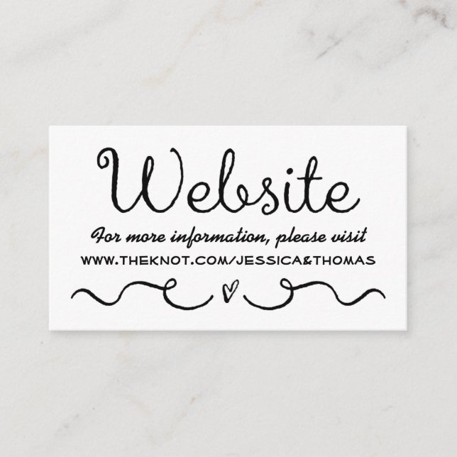 Wedding Website Card | Modern Black & White (Front)