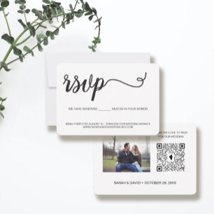 Wedding website card QR code Custom Photo reserved