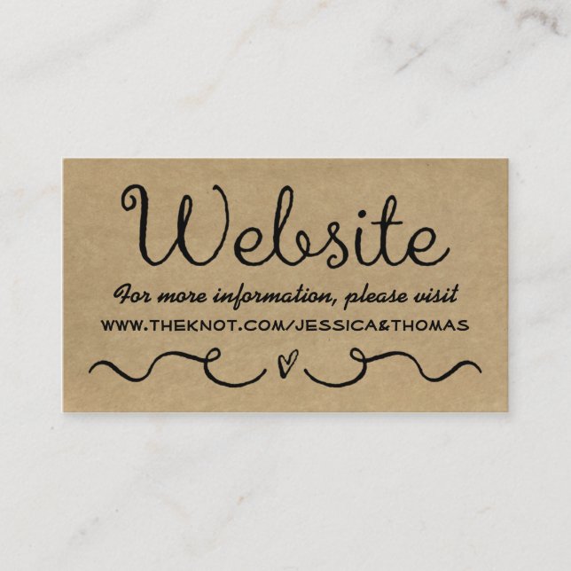 Wedding Website Card | Rustic Country Kraft (Front)