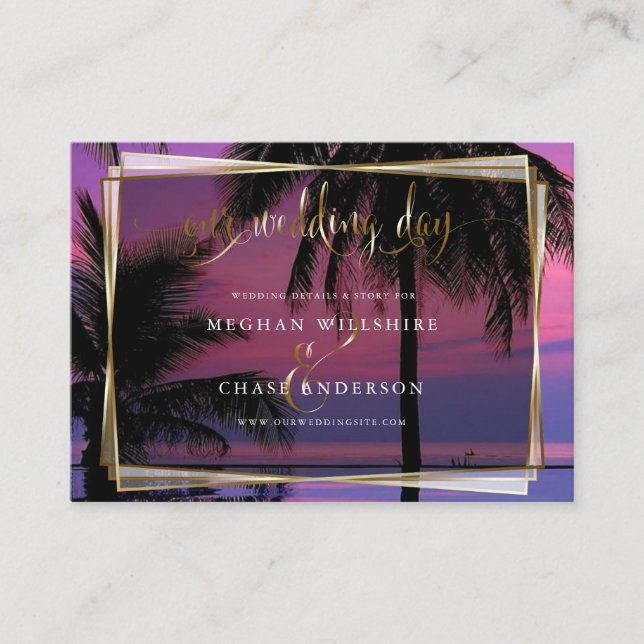 Wedding Website Cards  | Exotic Tropical Night (Front)