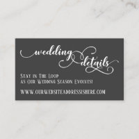 Wedding Website Details in Elaborate Script, Grey