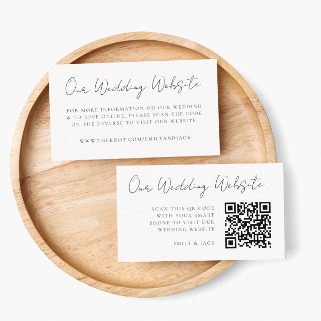 Wedding Website | Elegant Chic RSVP QR Code Enclosure Card (Direct guests seamlessly to your wedding website using this QR code enclosure card)
