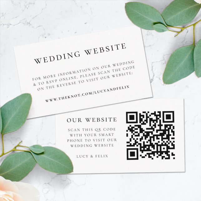 Wedding Website | Elegant Chic RSVP QR Code Enclosure Card (Direct guests seamlessly to your wedding website using this smart scannable enclosure card)