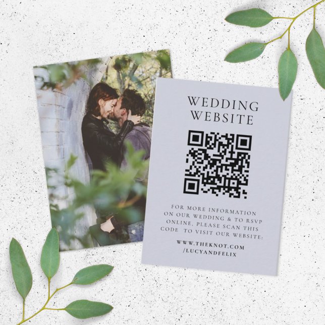 Wedding Website | Elegant Chic RSVP QR Code Photo Enclosure Card (Creator Uploaded)