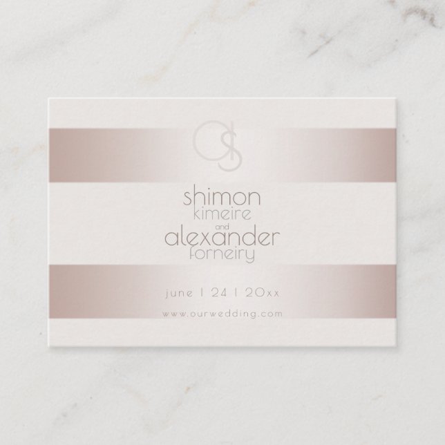 Wedding Website  | Elegant Modern Blush Pearl Business Card (Front)