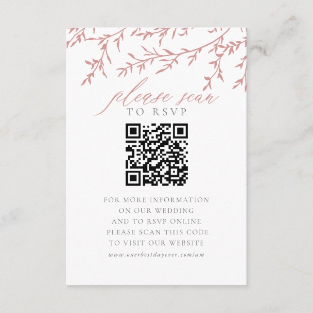 Wedding Website Enclosure Card QR Code RSVP Boho (Front)