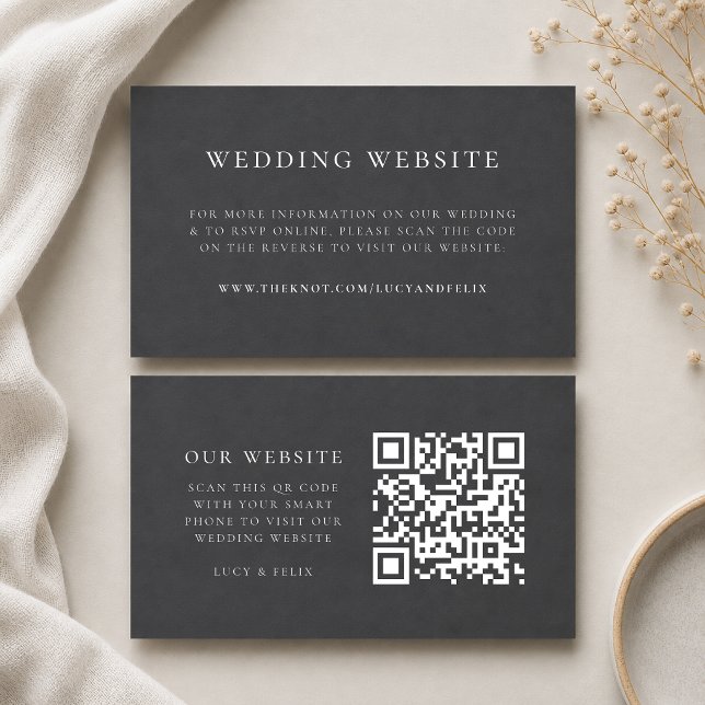 Wedding Website Enclosure Card | Smart RSVP Insert (Direct guests seamlessly to your wedding website using this smart scannable enclosure card)
