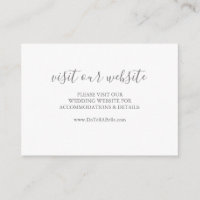 Wedding Website Insert Card Dusty Blue Script