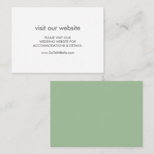 Wedding Website Insert Card Sage Green