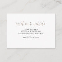 Wedding Website Insert Card Sandy Beige Script