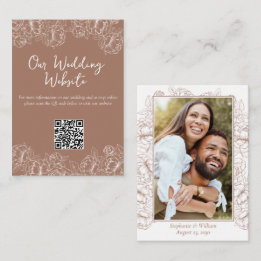 Wedding Website Mocha Mousse Boho Botanical Enclosure Card