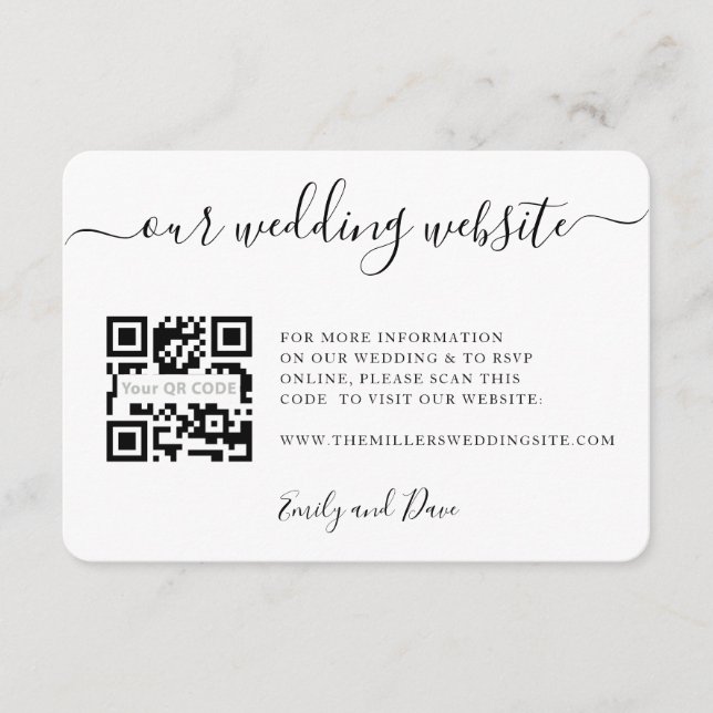 Wedding Website Photo Enclosure Card QR CODE  (Front)