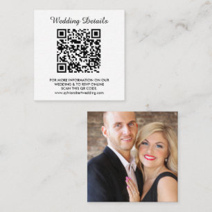 Wedding Website   QR Code Couple Photo RSVP Enclosure Card
