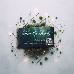 Wedding Website QR Code Enchanted Garden Wedding Enclosure Card