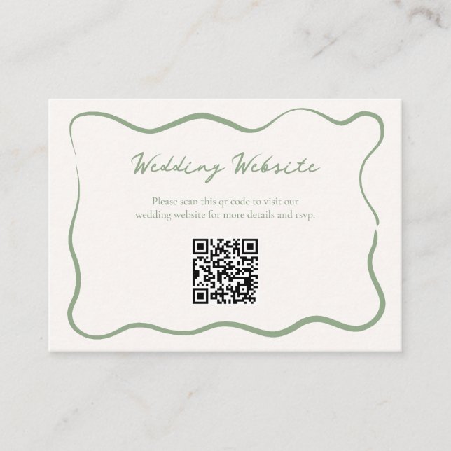 Wedding Website QR Code Enclosure Card (Front)
