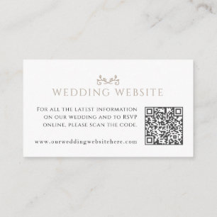 Wedding website QR code heart leaf monogram Enclos Enclosure Card