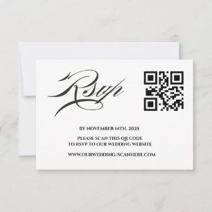 Wedding Website QR Code Minimalist Photo RSVP Card