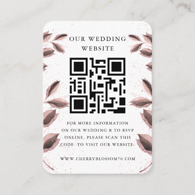 Wedding Website | QR Code Minimalist Photo RSVP En Enclosure Card (Front)