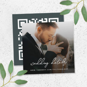 Wedding Website QR Code Minimalist Photo RSVP Enclosure Card