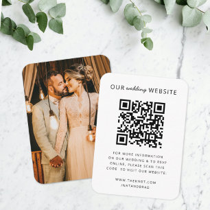 Wedding Website   QR Code Minimalist Photo RSVP Enclosure Card