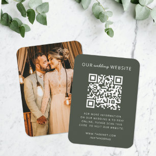 Wedding Website   QR Code Minimalist Photo RSVP Enclosure Card
