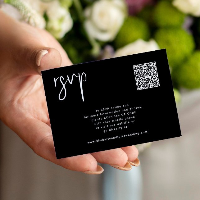 Wedding website QR code minimalist wedding RSVP Enclosure Card (Bigger sizes available)