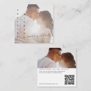 Wedding Website QR Code Modern Photo RSVP Wedding Enclosure Card