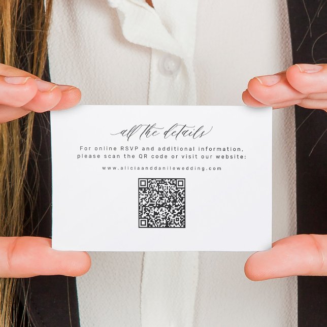Wedding Website QR Code online RSVP wedding Enclosure Card (Creator Uploaded)