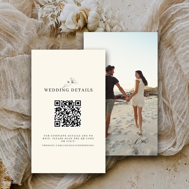 Wedding Website QR Code Photo Enclosure Card (Creator Uploaded)