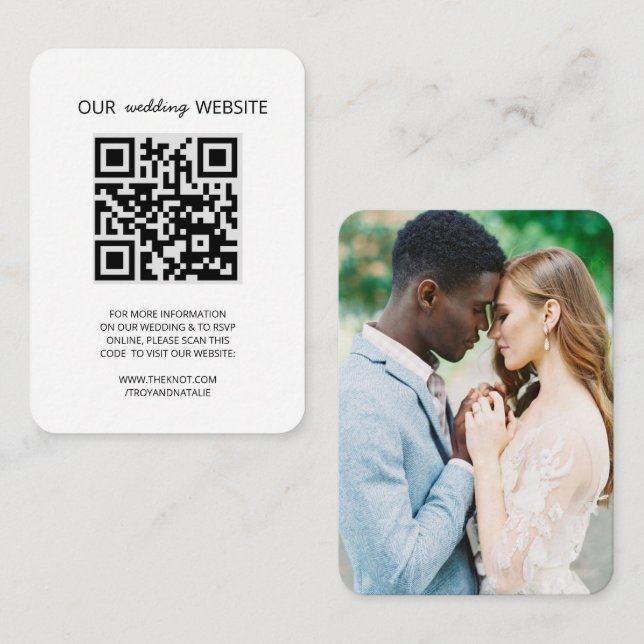 Wedding Website QR Code Photo RSVP Card (Front/Back)
