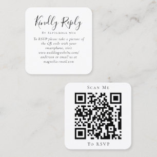 Wedding Website QR Code RSVP Calling Card