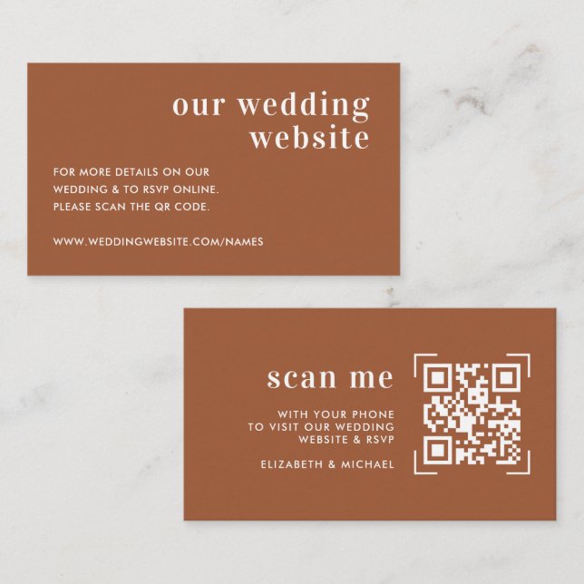 Wedding Website | QR Code Scan Enclosure Card (Front/Back)