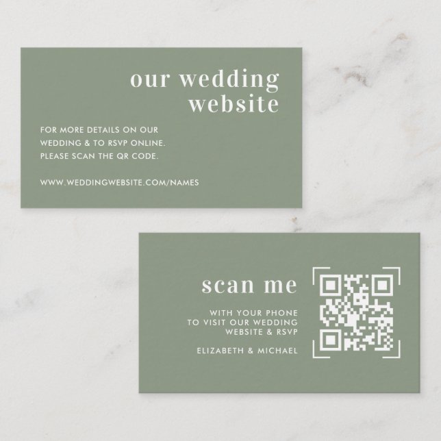 Wedding Website | QR Code Scan Enclosure Card (Front/Back)