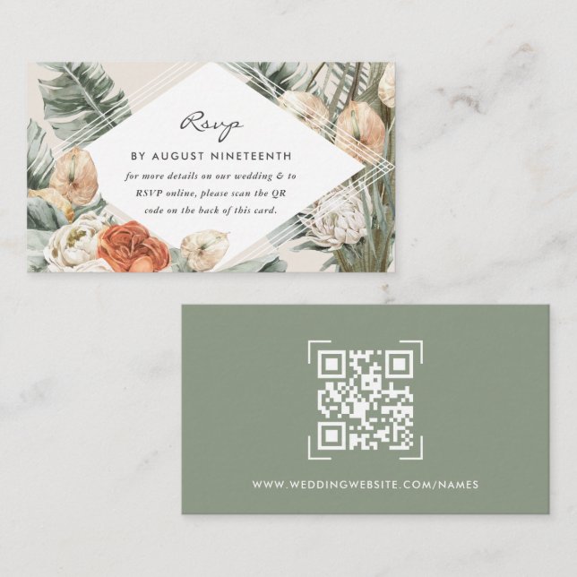 Wedding Website | QR Code Scan Enclosure Card (Front/Back)
