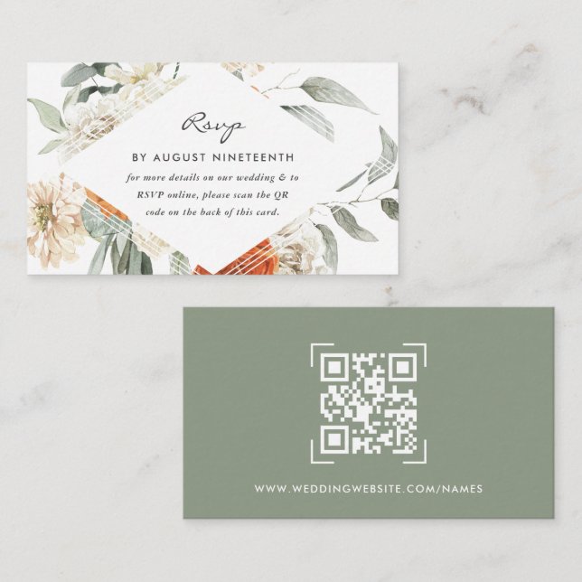 Wedding Website | QR Code Scan Enclosure Card (Front/Back)