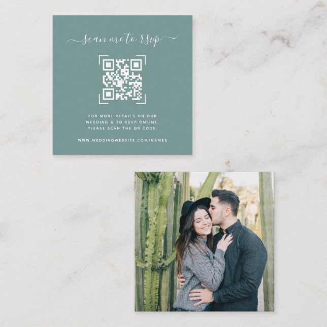Wedding Website | QR Code Scan Photo   Enclosure Card (Front/Back)